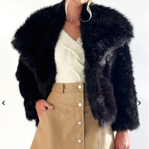Black fur Coat NWT